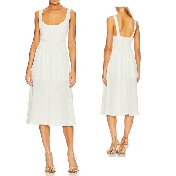 WeWoreWhat Corset Midi Dress, Whisper White, Size XL - Picture 1 of 11